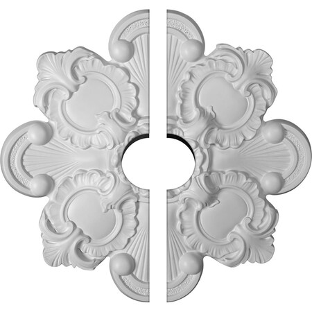 Ekena Millwork Katheryn Ceiling Medallion, Two Piece (Fits Canopies up to 3 1/2"), 18 1/8"OD x 3 1/2"ID x 1 1/4"P CM18KA2-03500